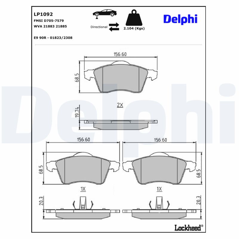 Remblokset Delphi Diesel LP1092