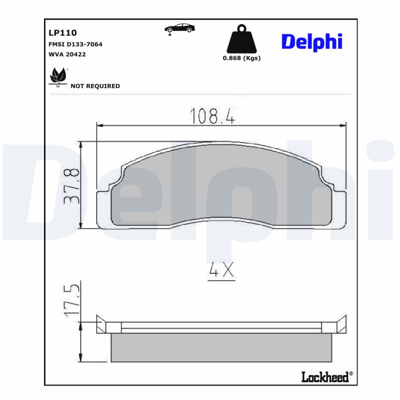 Remblokset Delphi Diesel LP110