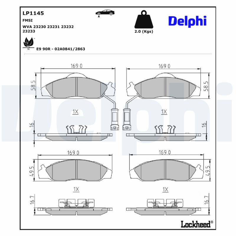 Remblokset Delphi Diesel LP1145