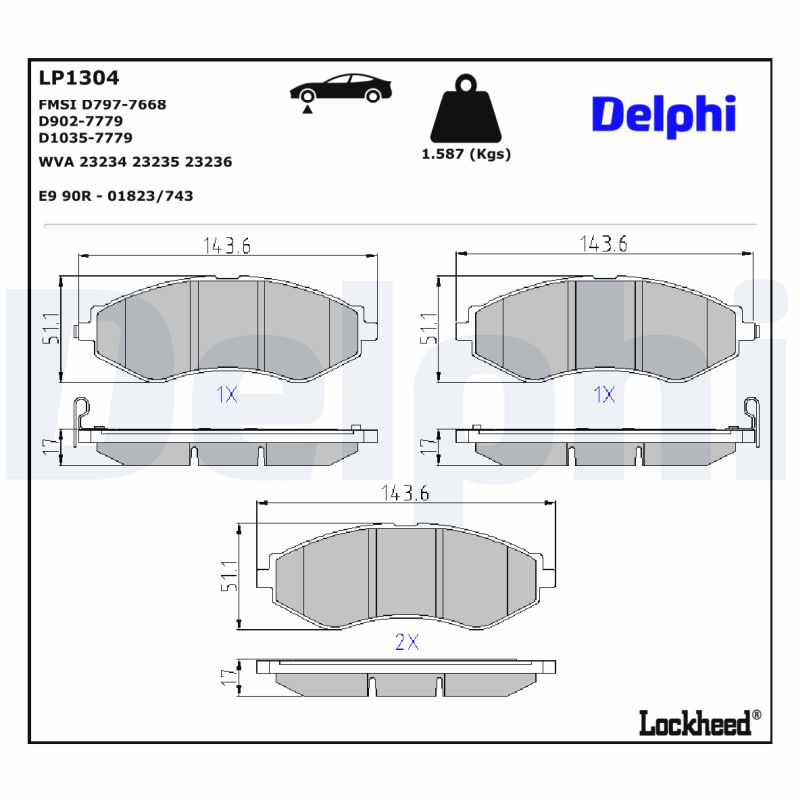 Remblokset Delphi Diesel LP1304