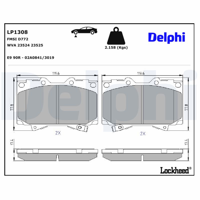 Remblokset Delphi Diesel LP1308