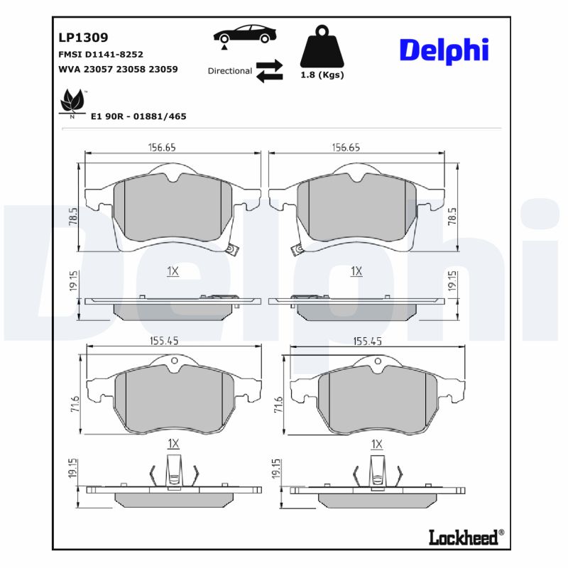 Remblokset Delphi Diesel LP1309