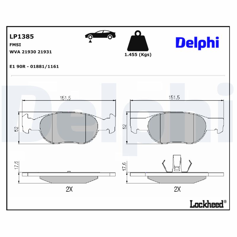 Remblokset Delphi Diesel LP1385