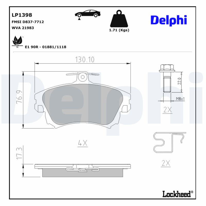 Remblokset Delphi Diesel LP1398