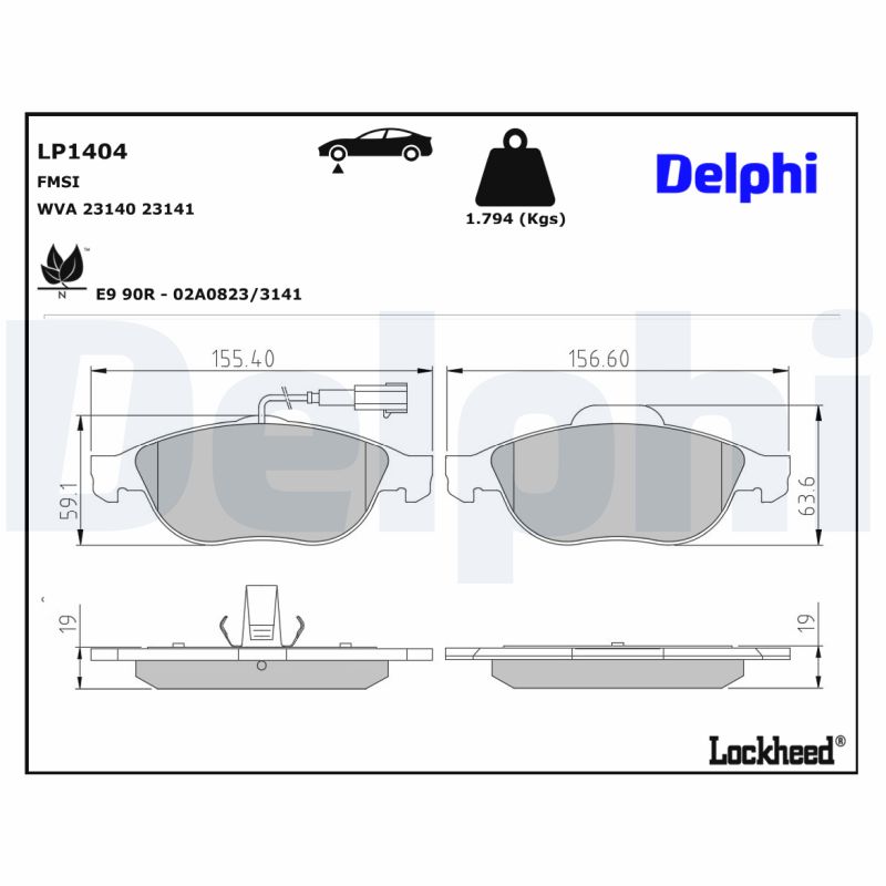 Remblokset Delphi Diesel LP1404