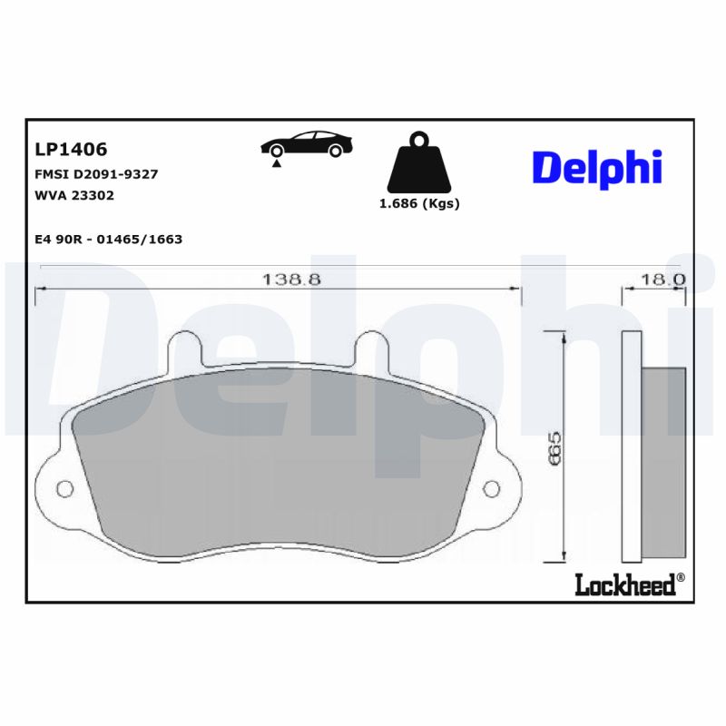 Remblokset Delphi Diesel LP1406