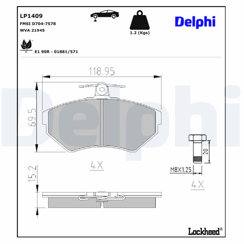 Remblokset Delphi Diesel LP1409