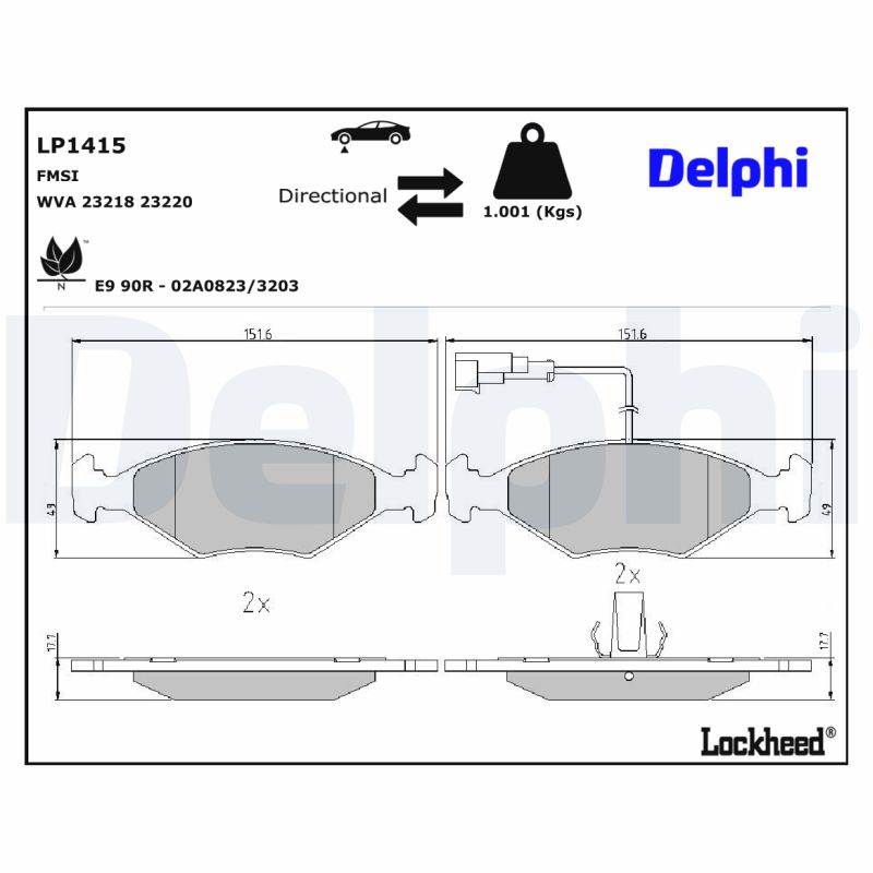 Remblokset Delphi Diesel LP1415