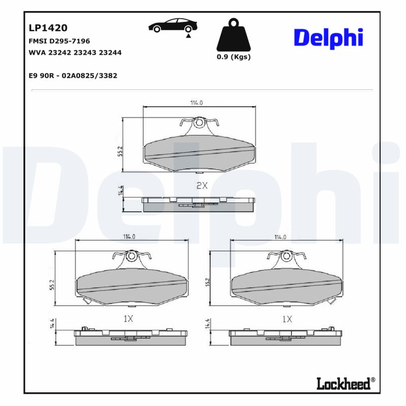 Remblokset Delphi Diesel LP1420