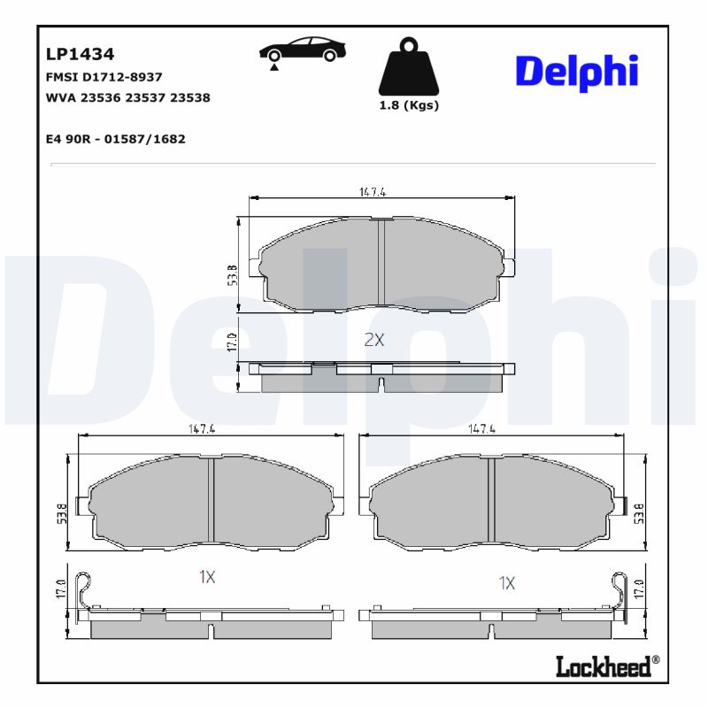 Remblokset Delphi Diesel LP1434
