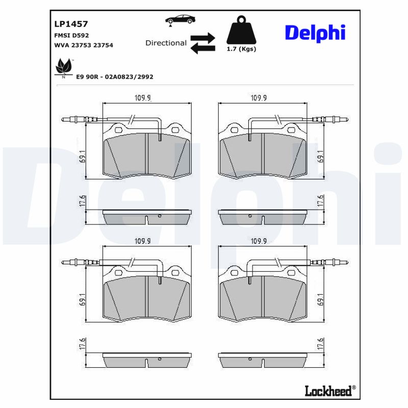 Remblokset Delphi Diesel LP1457