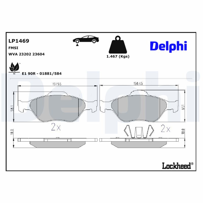 Remblokset Delphi Diesel LP1469