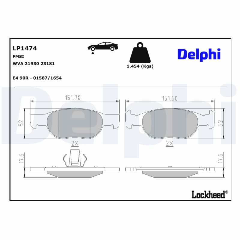 Remblokset Delphi Diesel LP1474