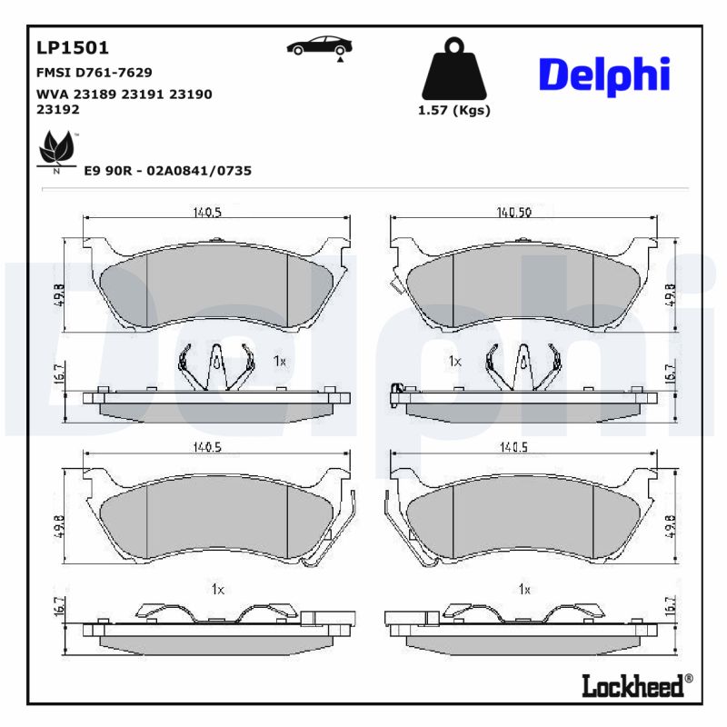 Remblokset Delphi Diesel LP1501