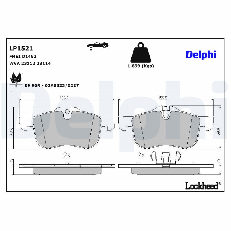 Remblokset Delphi Diesel LP1521