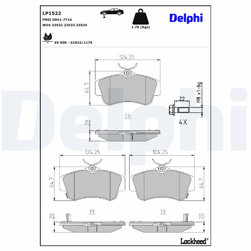Remblokset Delphi Diesel LP1522