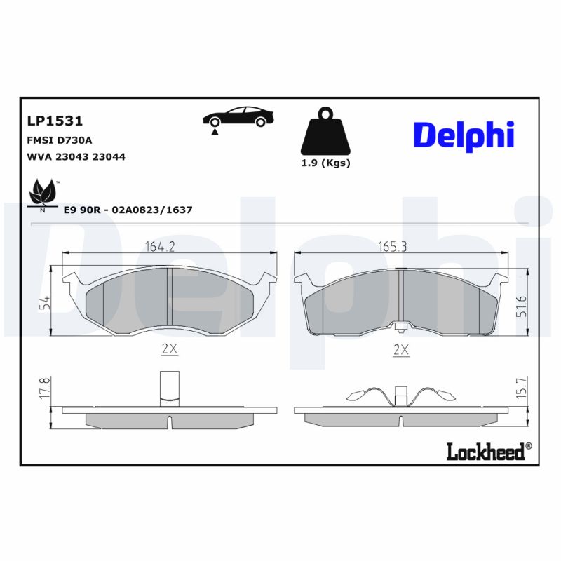 Remblokset Delphi Diesel LP1531