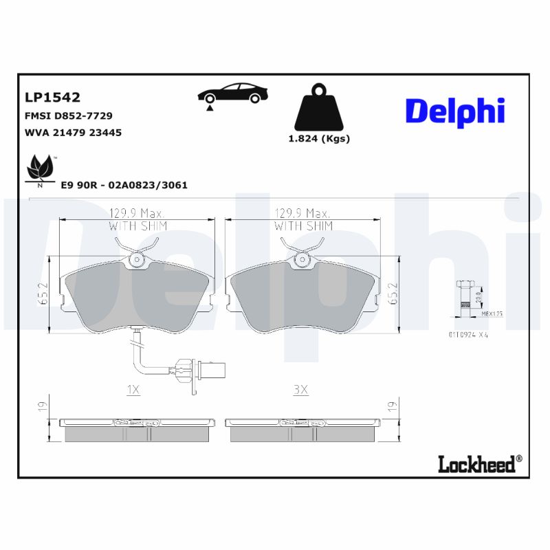 Remblokset Delphi Diesel LP1542