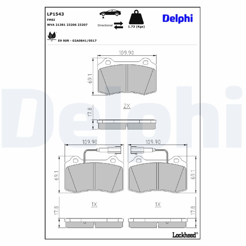 Remblokset Delphi Diesel LP1543