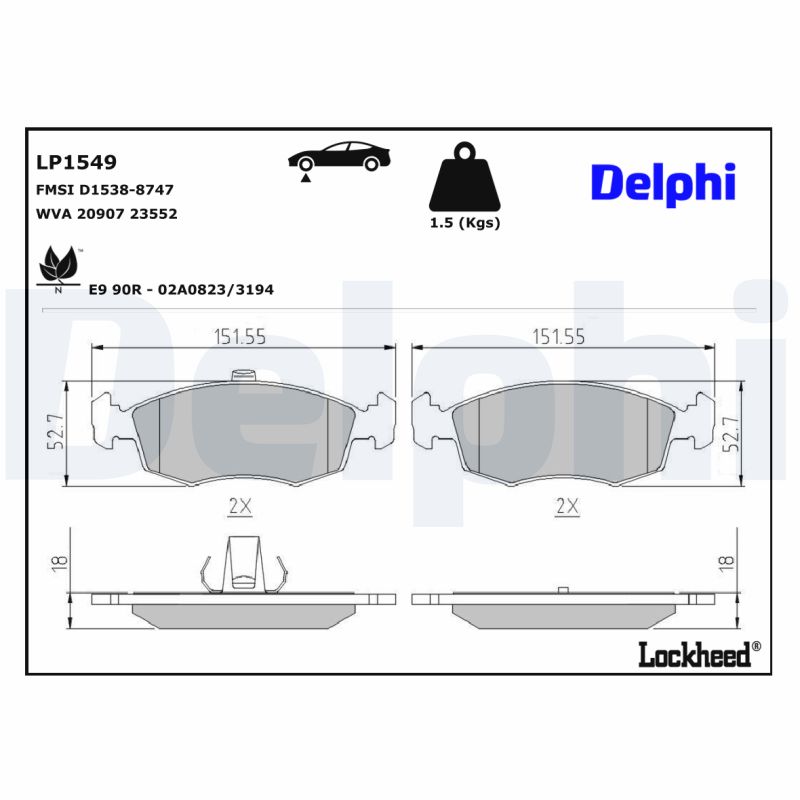 Remblokset Delphi Diesel LP1549