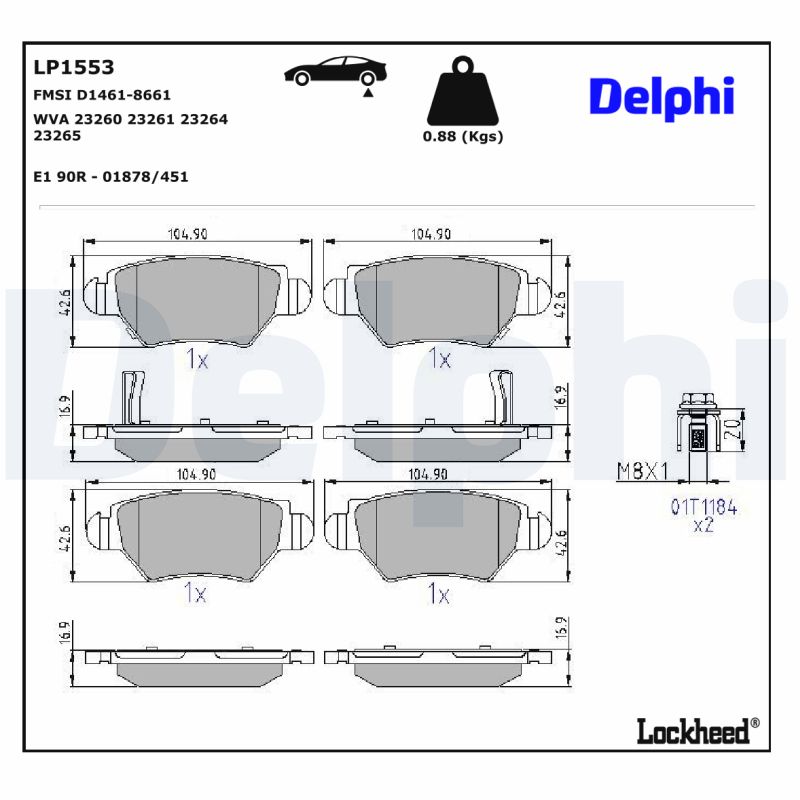 Remblokset Delphi Diesel LP1553