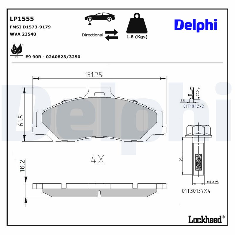 Remblokset Delphi Diesel LP1555