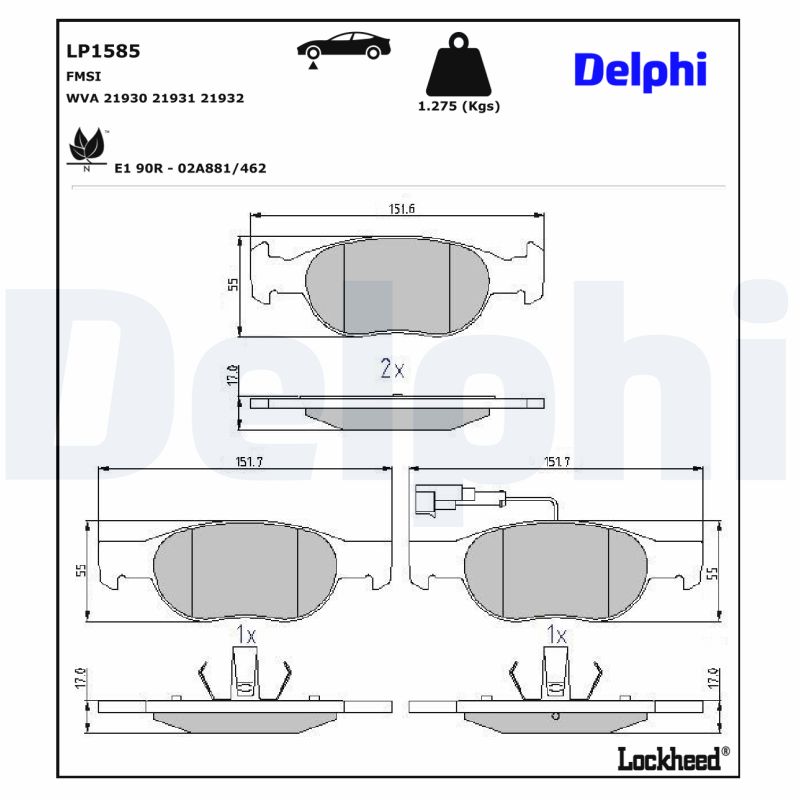 Remblokset Delphi Diesel LP1585