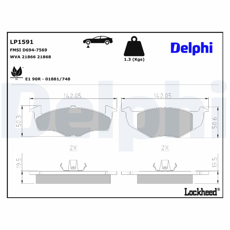Remblokset Delphi Diesel LP1591