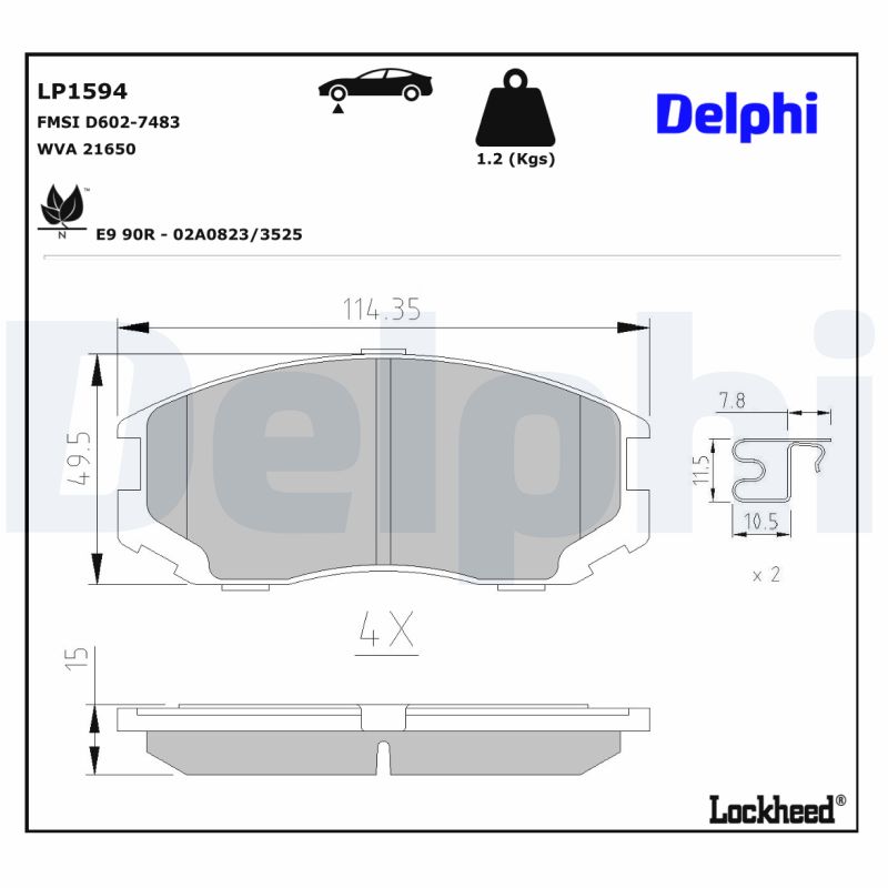 Remblokset Delphi Diesel LP1594