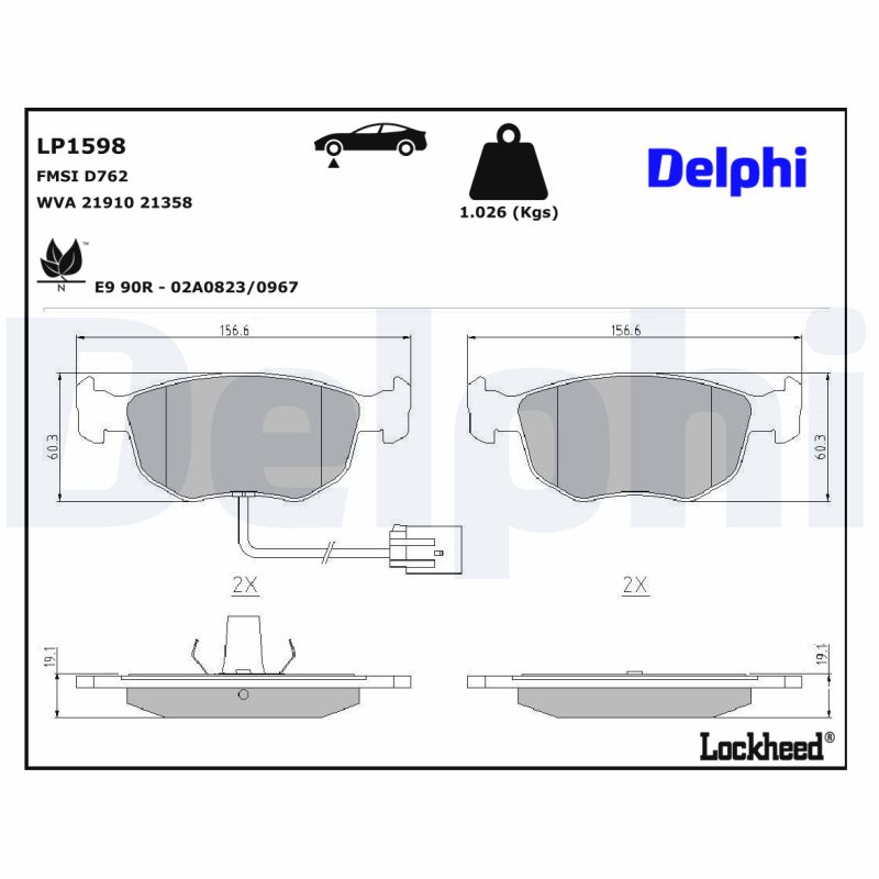 Remblokset Delphi Diesel LP1598