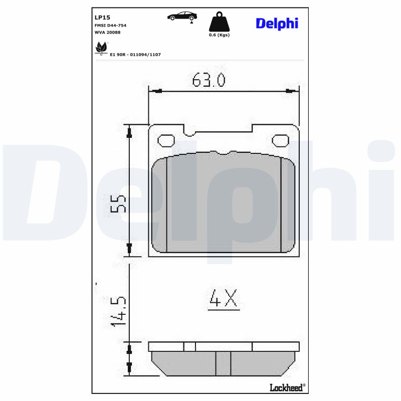 Remblokset Delphi Diesel LP15