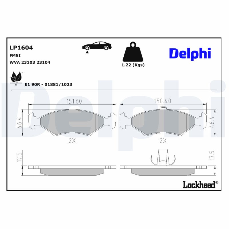 Remblokset Delphi Diesel LP1604