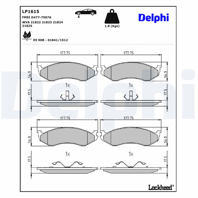 Remblokset Delphi Diesel LP1615