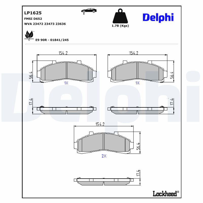 Remblokset Delphi Diesel LP1625