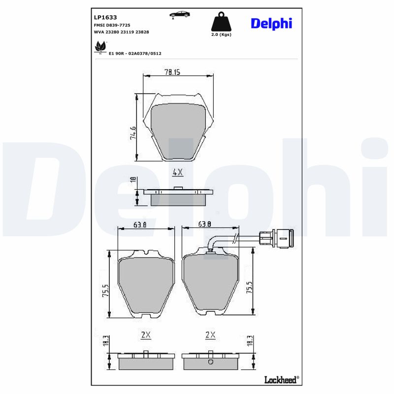 Remblokset Delphi Diesel LP1633