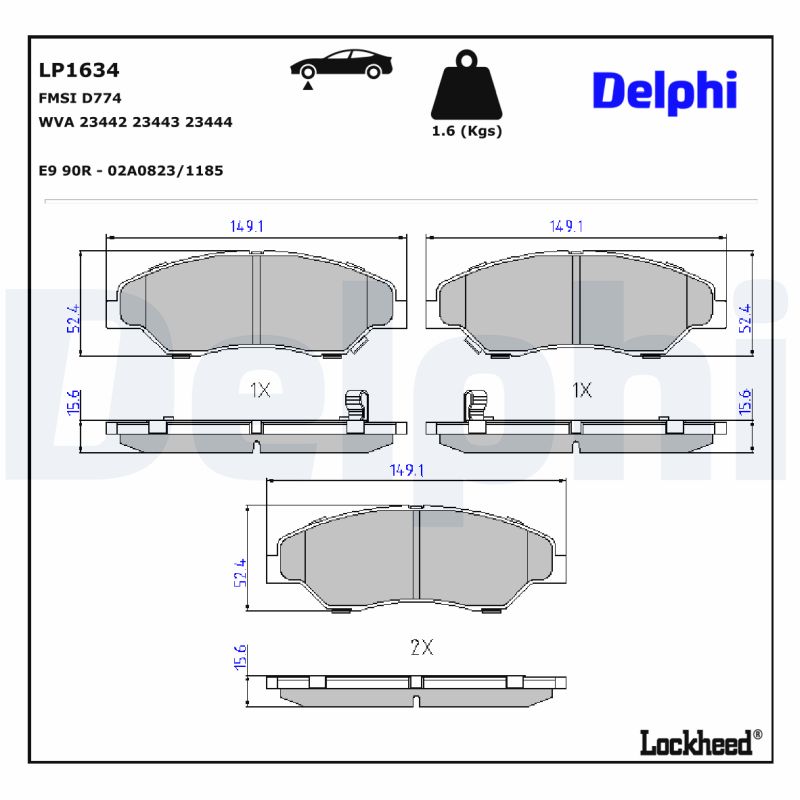 Remblokset Delphi Diesel LP1634