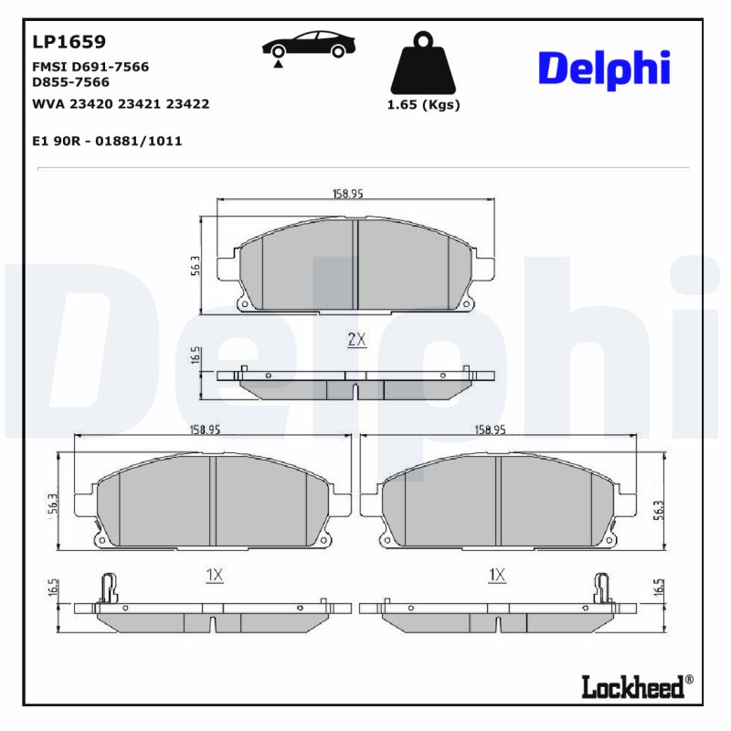 Remblokset Delphi Diesel LP1659