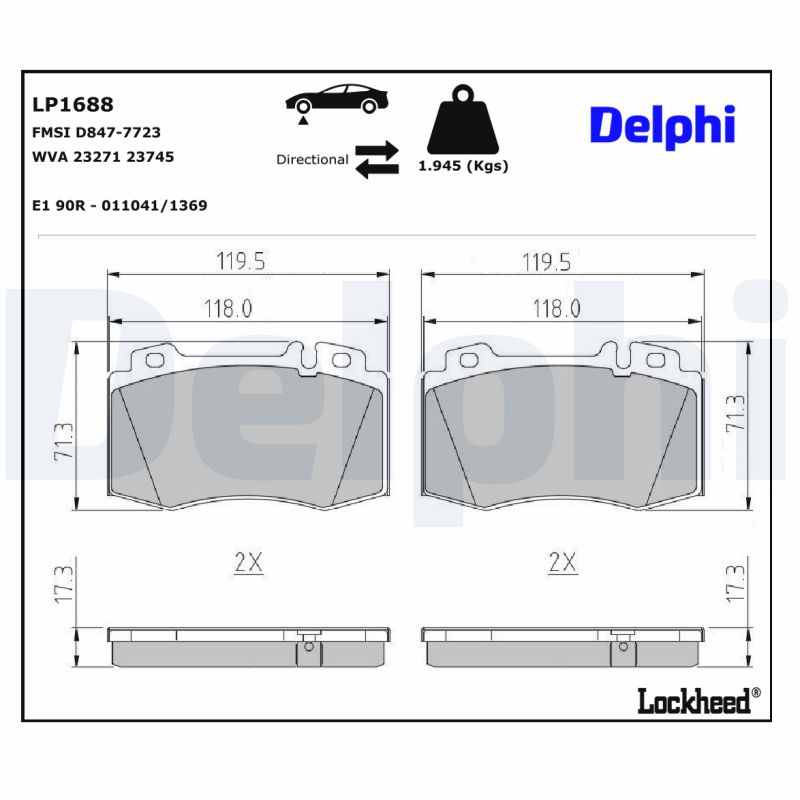 Remblokset Delphi Diesel LP1688