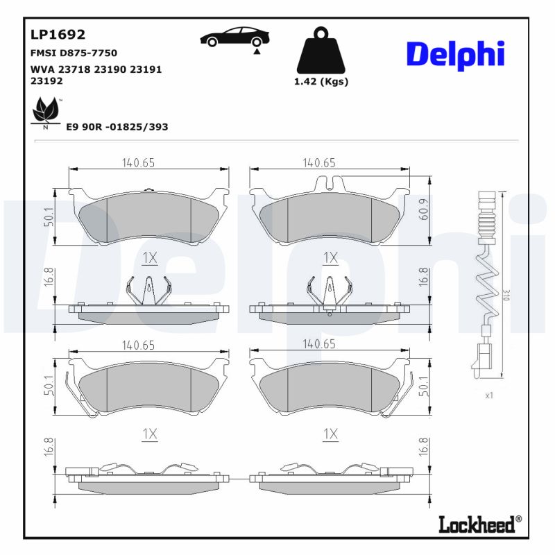 Remblokset Delphi Diesel LP1692