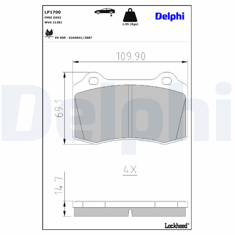 Remblokset Delphi Diesel LP1700