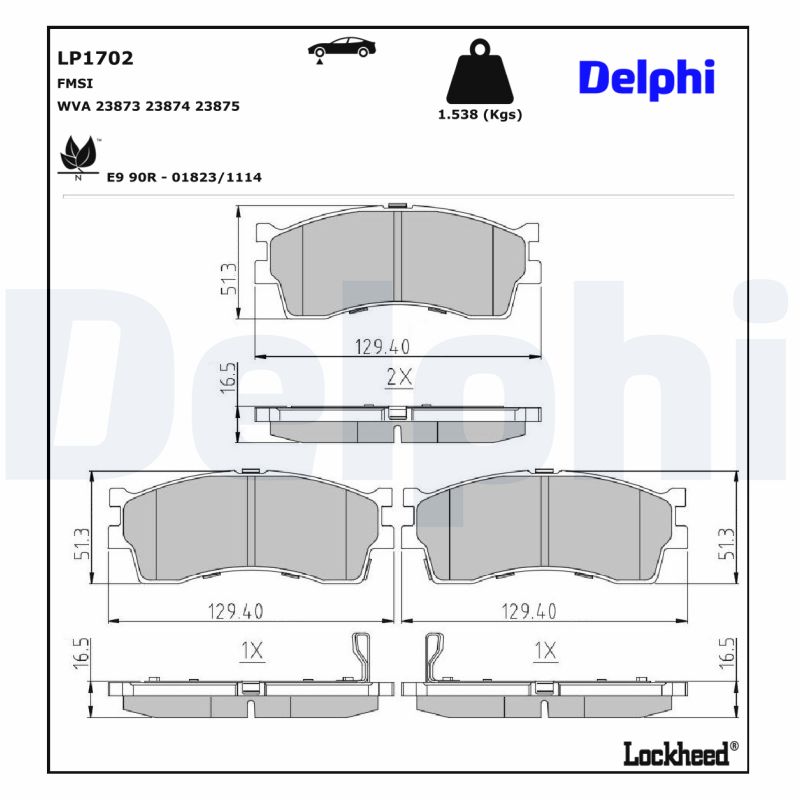 Remblokset Delphi Diesel LP1702