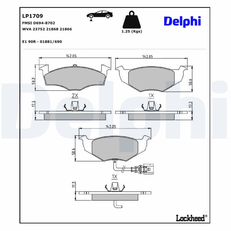 Remblokset Delphi Diesel LP1709