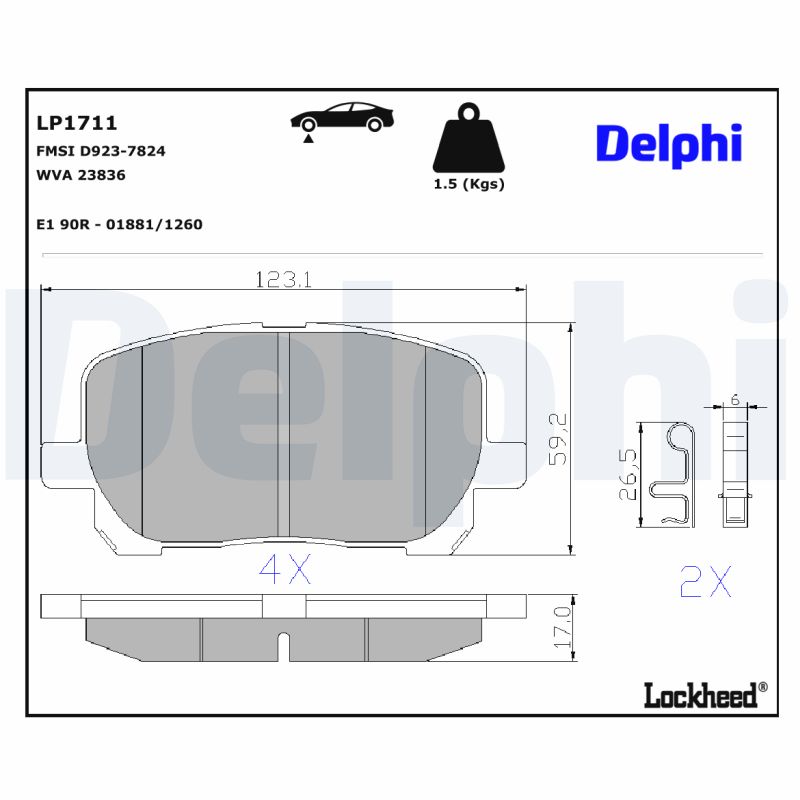Remblokset Delphi Diesel LP1711
