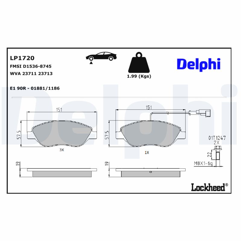 Remblokset Delphi Diesel LP1720