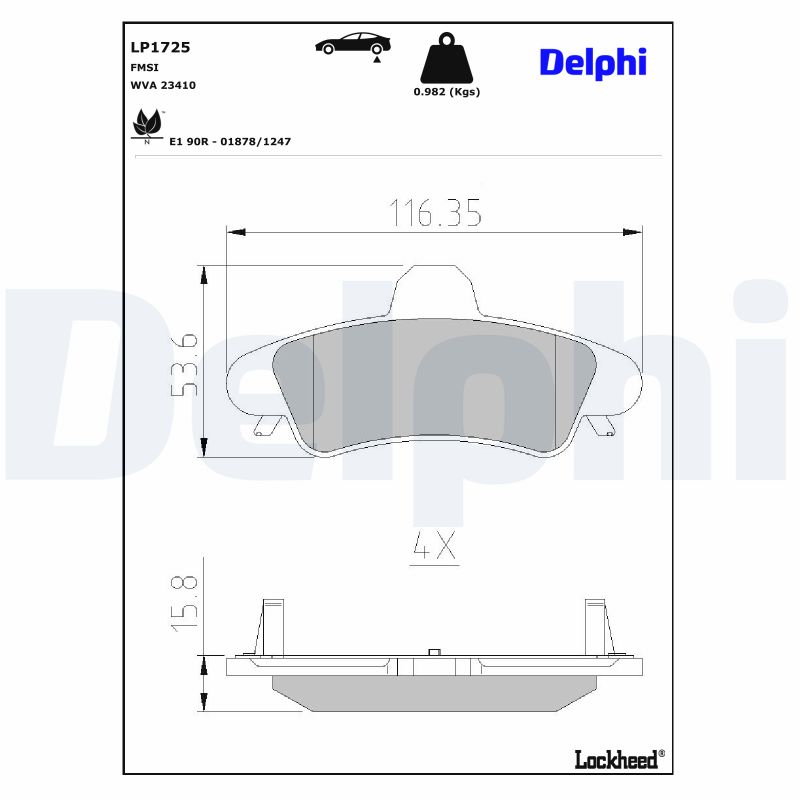Remblokset Delphi Diesel LP1725