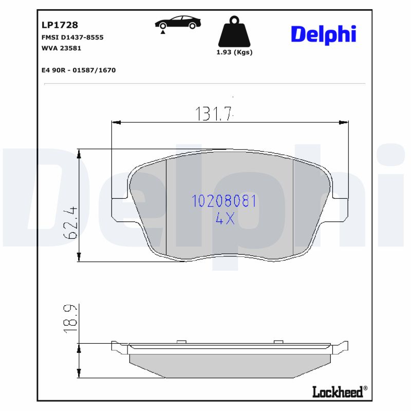 Remblokset Delphi Diesel LP1728