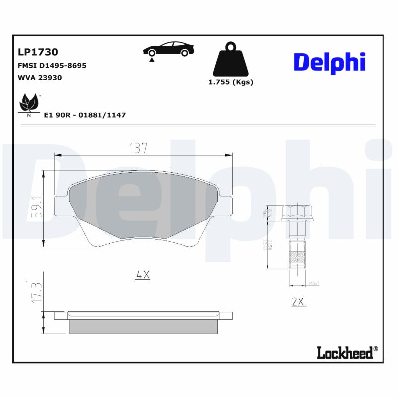 Remblokset Delphi Diesel LP1730