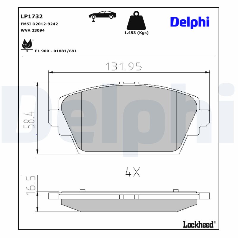 Remblokset Delphi Diesel LP1732
