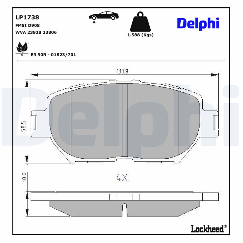 Remblokset Delphi Diesel LP1738