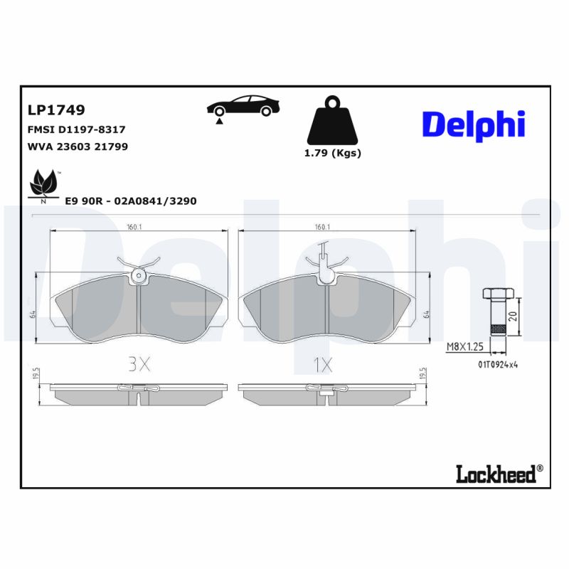 Remblokset Delphi Diesel LP1749